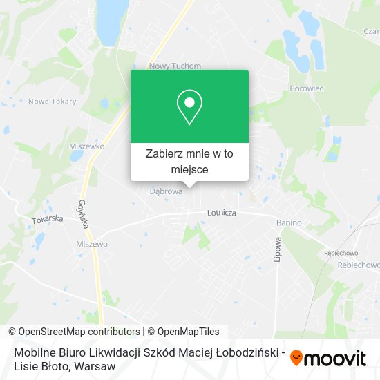 Mapa Mobilne Biuro Likwidacji Szkód Maciej Łobodziński - Lisie Błoto