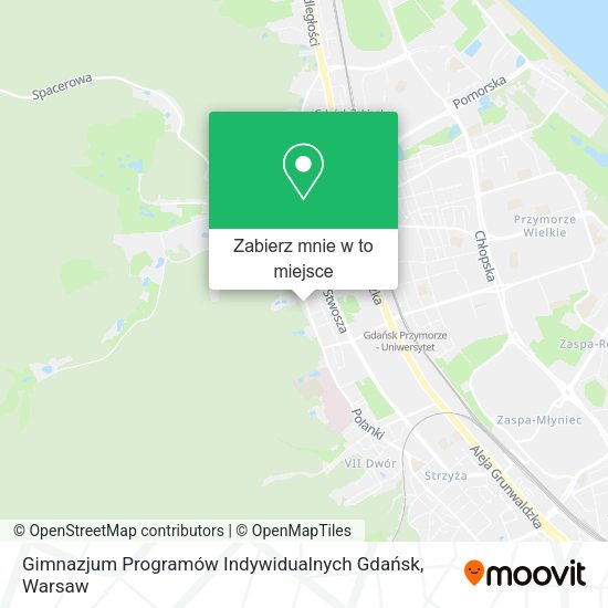 Mapa Gimnazjum Programów Indywidualnych Gdańsk