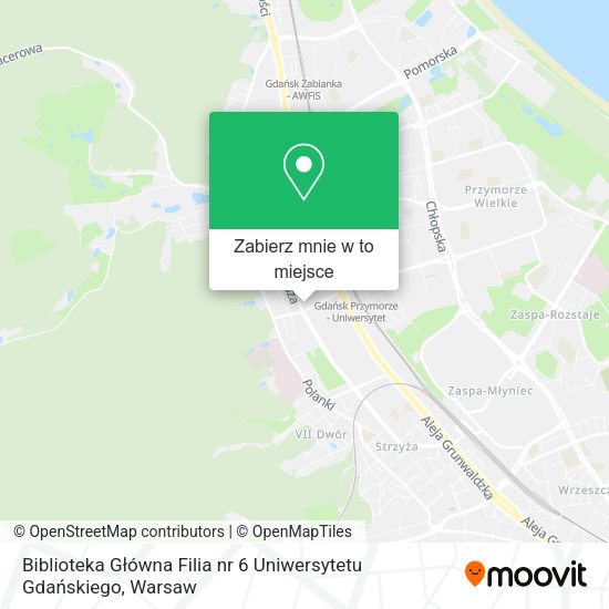 Mapa Biblioteka Główna Filia nr 6 Uniwersytetu Gdańskiego