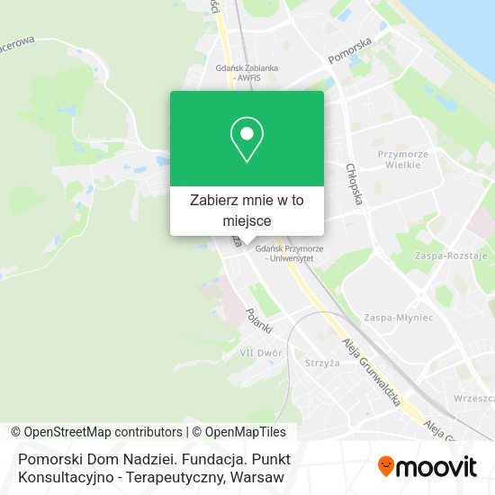 Mapa Pomorski Dom Nadziei. Fundacja. Punkt Konsultacyjno - Terapeutyczny