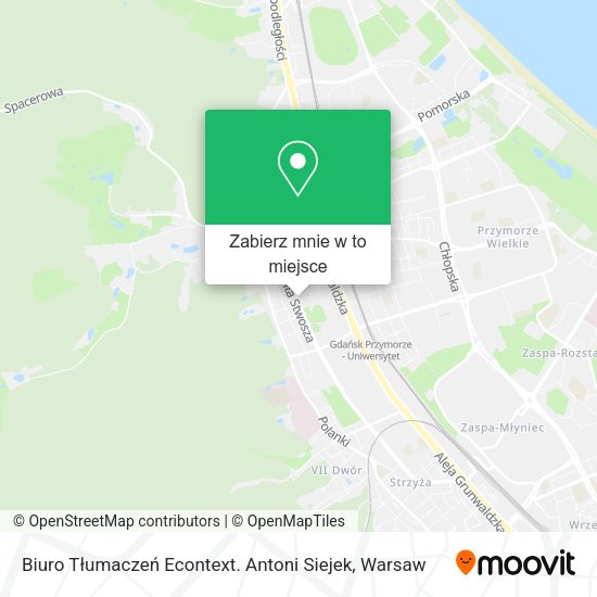 Mapa Biuro Tłumaczeń Econtext. Antoni Siejek