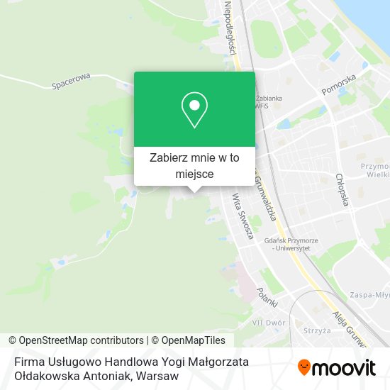 Mapa Firma Usługowo Handlowa Yogi Małgorzata Ołdakowska Antoniak