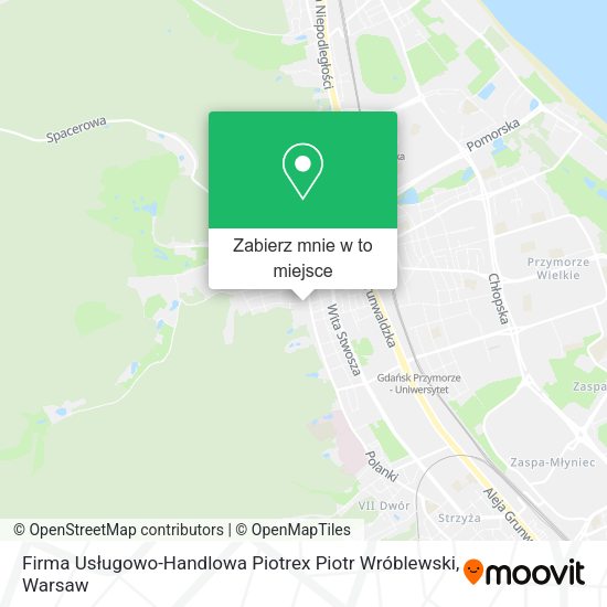 Mapa Firma Usługowo-Handlowa Piotrex Piotr Wróblewski