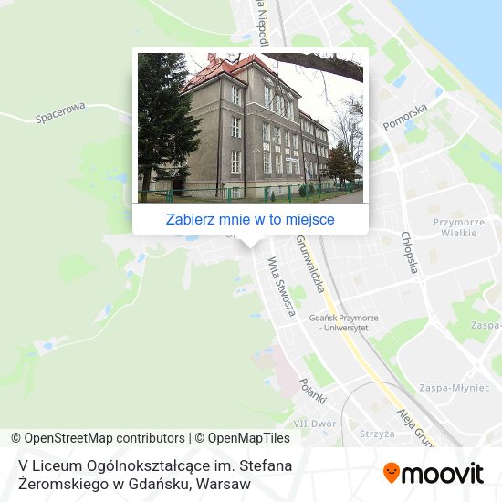 Mapa V Liceum Ogólnokształcące im. Stefana Żeromskiego w Gdańsku