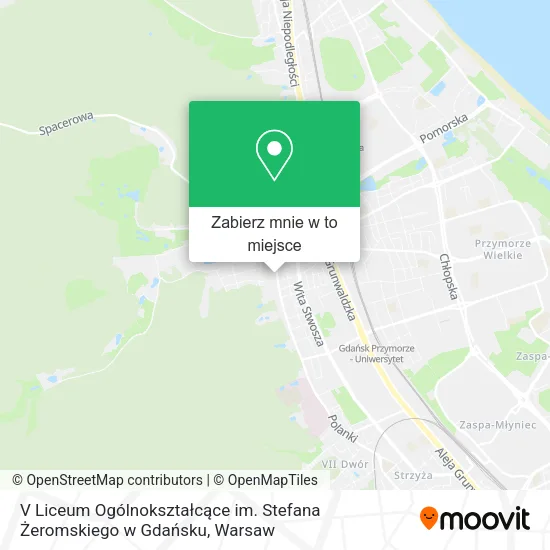 Mapa V Liceum Ogólnokształcące im. Stefana Żeromskiego w Gdańsku