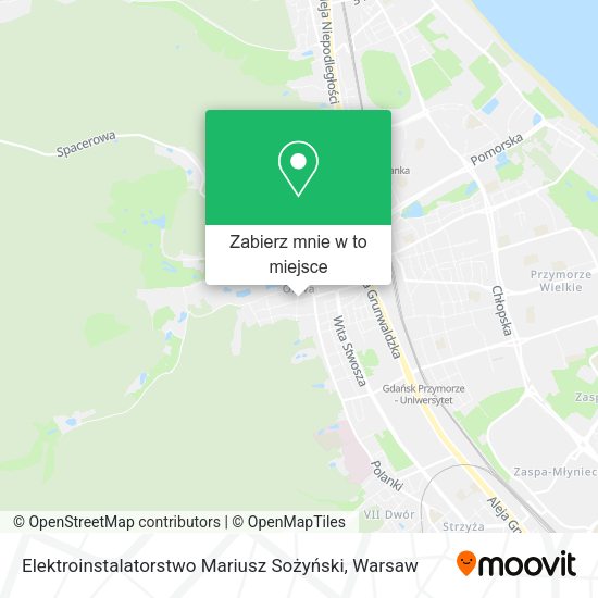 Mapa Elektroinstalatorstwo Mariusz Sożyński