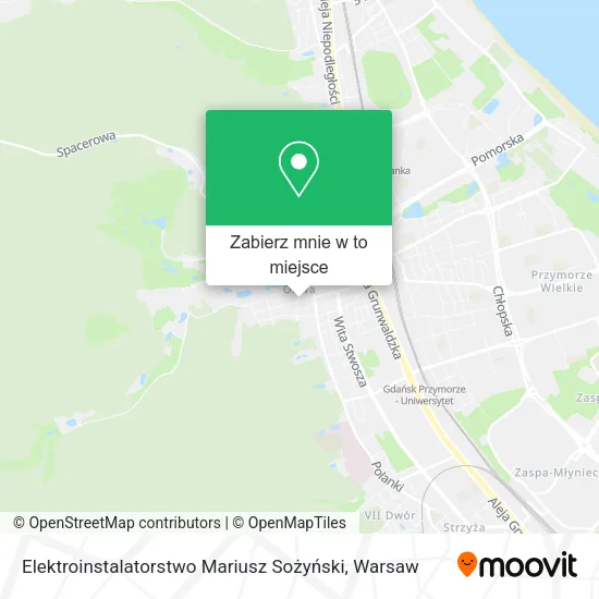 Mapa Elektroinstalatorstwo Mariusz Sożyński