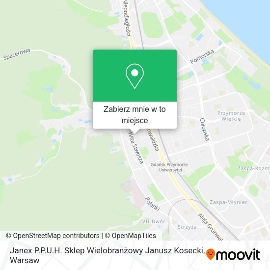 Mapa Janex P.P.U.H. Sklep Wielobranżowy Janusz Kosecki