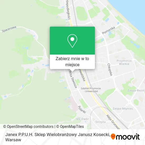 Mapa Janex P.P.U.H. Sklep Wielobranżowy Janusz Kosecki