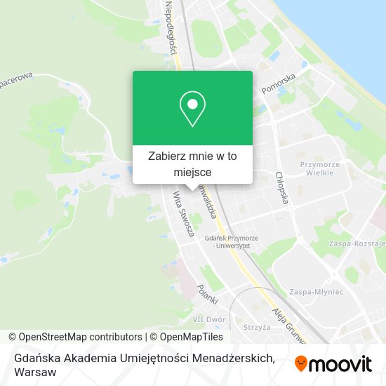 Mapa Gdańska Akademia Umiejętności Menadżerskich