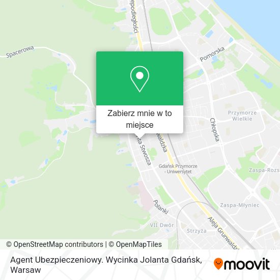 Mapa Agent Ubezpieczeniowy. Wycinka Jolanta Gdańsk