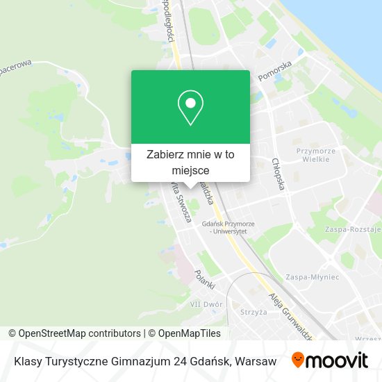 Mapa Klasy Turystyczne Gimnazjum 24 Gdańsk