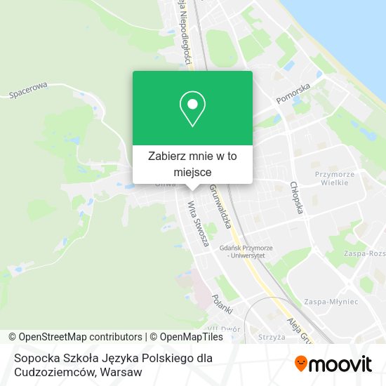 Mapa Sopocka Szkoła Języka Polskiego dla Cudzoziemców