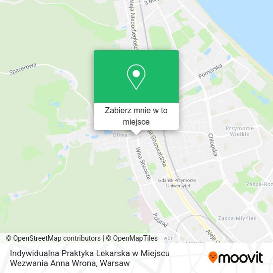 Mapa Indywidualna Praktyka Lekarska w Miejscu Wezwania Anna Wrona