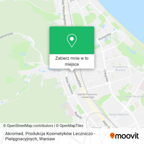 Mapa Akromed. Produkcja Kosmetyków Leczniczo - Pielęgnacyjnych