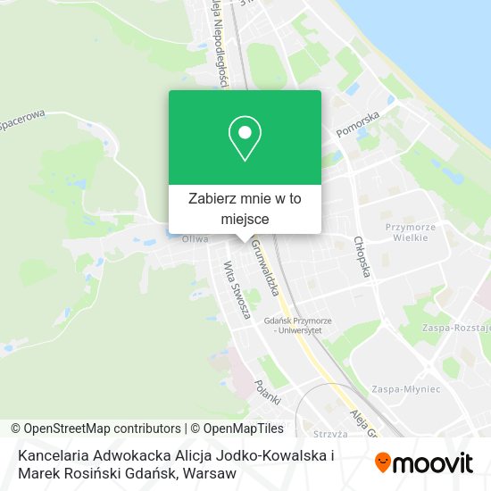 Mapa Kancelaria Adwokacka Alicja Jodko-Kowalska i Marek Rosiński Gdańsk