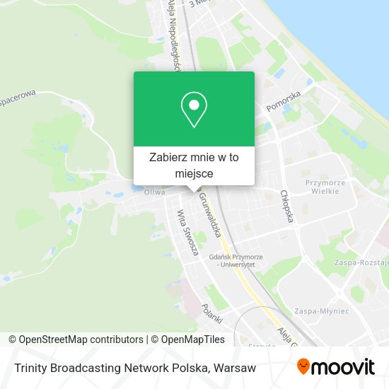 Mapa Trinity Broadcasting Network Polska