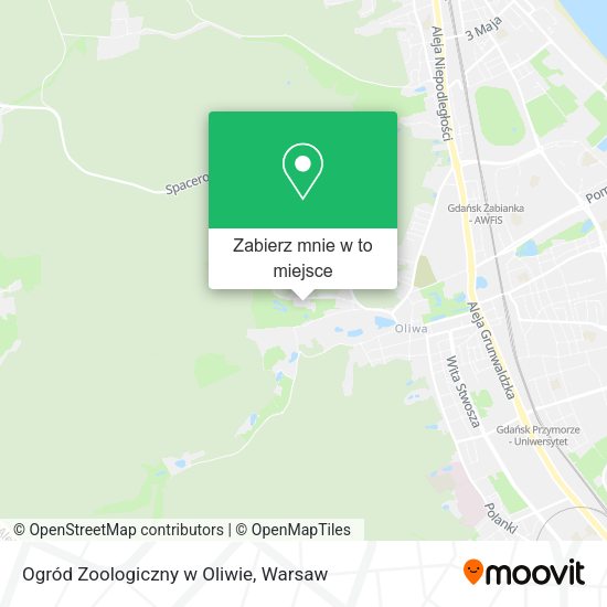 Mapa Ogród Zoologiczny w Oliwie