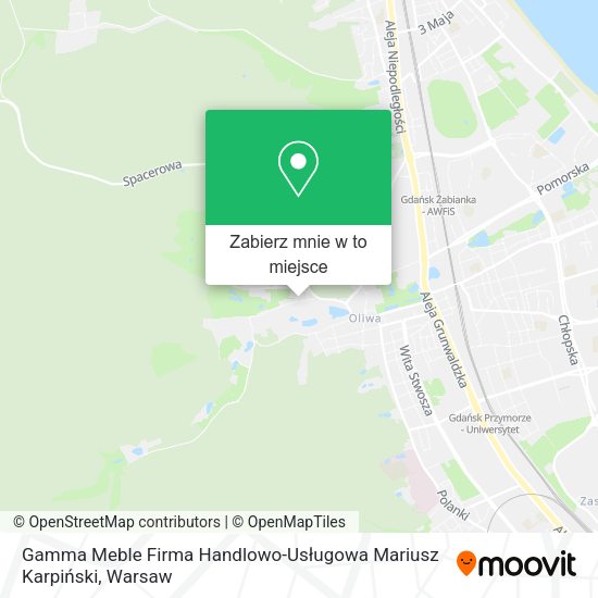 Mapa Gamma Meble Firma Handlowo-Usługowa Mariusz Karpiński