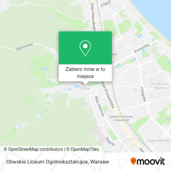 Mapa Oliwskie Liceum Ogólnokształcące