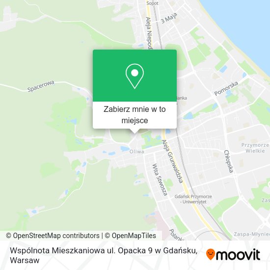 Mapa Wspólnota Mieszkaniowa ul. Opacka 9 w Gdańsku