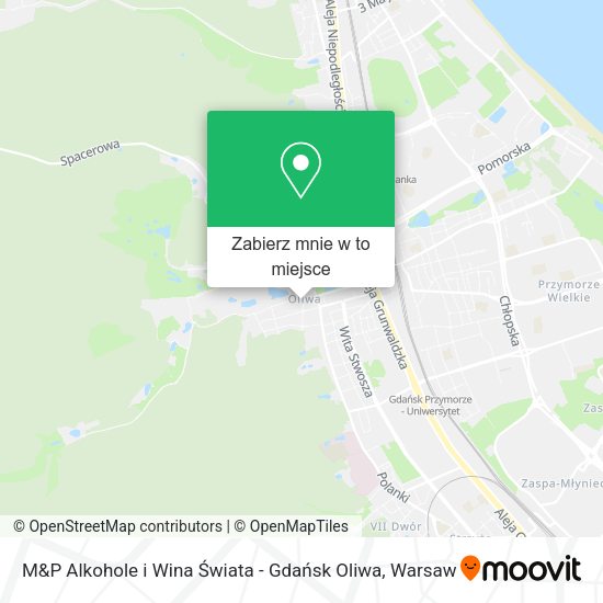 Mapa M&P Alkohole i Wina Świata - Gdańsk Oliwa