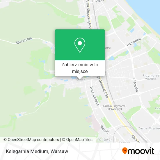 Mapa Księgarnia Medium