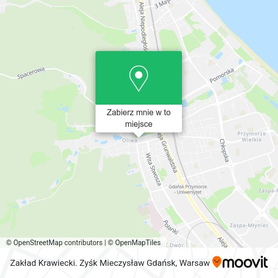 Mapa Zakład Krawiecki. Zyśk Mieczysław Gdańsk