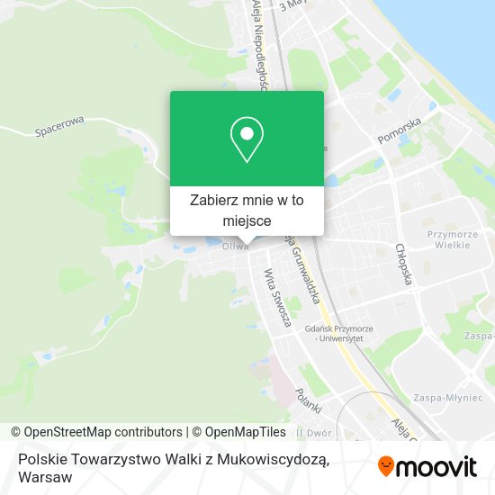 Mapa Polskie Towarzystwo Walki z Mukowiscydozą