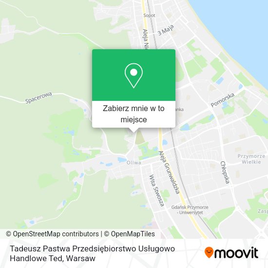 Mapa Tadeusz Pastwa Przedsiębiorstwo Usługowo Handlowe Ted