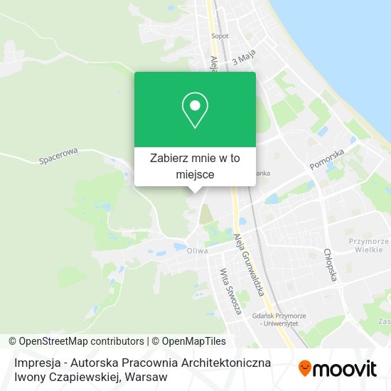 Mapa Impresja - Autorska Pracownia Architektoniczna Iwony Czapiewskiej