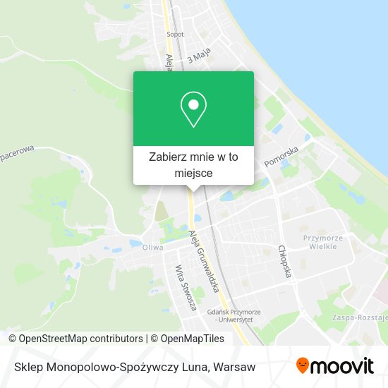 Mapa Sklep Monopolowo-Spożywczy Luna