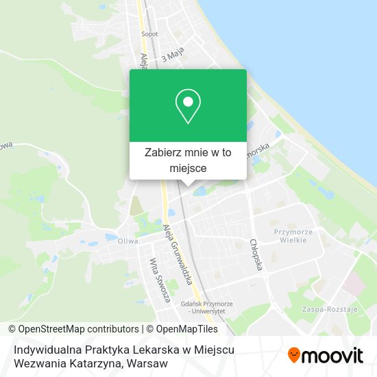 Mapa Indywidualna Praktyka Lekarska w Miejscu Wezwania Katarzyna