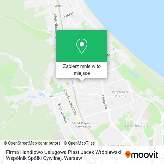 Mapa Firma Handlowo Usługowa Piast Jacek Wróblewski Wspólnik Spółki Cywilnej