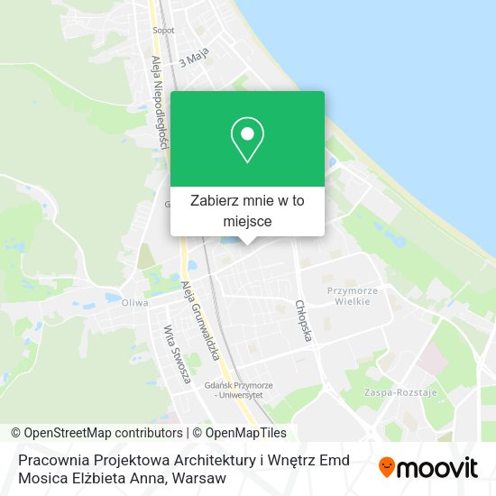 Mapa Pracownia Projektowa Architektury i Wnętrz Emd Mosica Elżbieta Anna