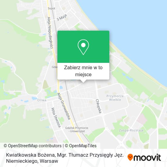 Mapa Kwiatkowska Bożena, Mgr. Tłumacz Przysięgły Jęz. Niemieckiego