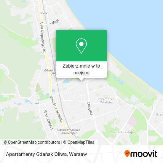 Mapa Apartamenty Gdańsk Oliwa