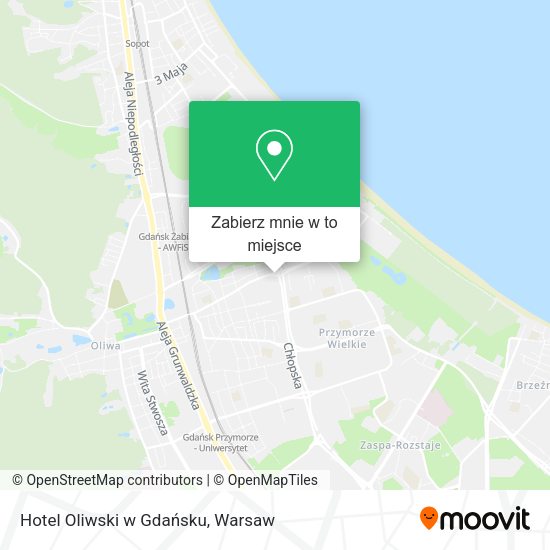 Mapa Hotel Oliwski w Gdańsku