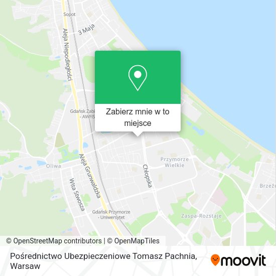 Mapa Pośrednictwo Ubezpieczeniowe Tomasz Pachnia