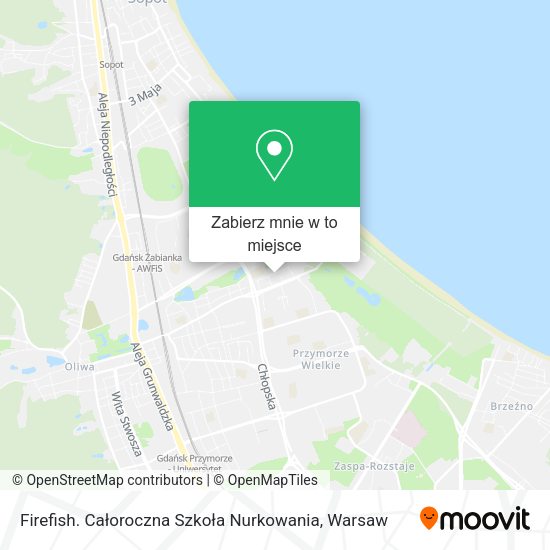 Mapa Firefish. Całoroczna Szkoła Nurkowania