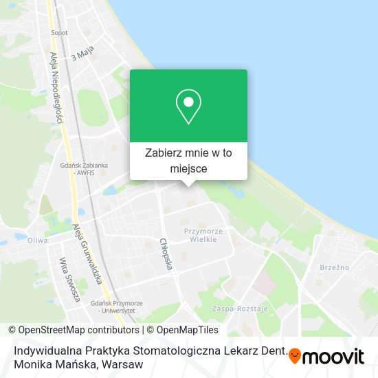 Mapa Indywidualna Praktyka Stomatologiczna Lekarz Dent. Monika Mańska