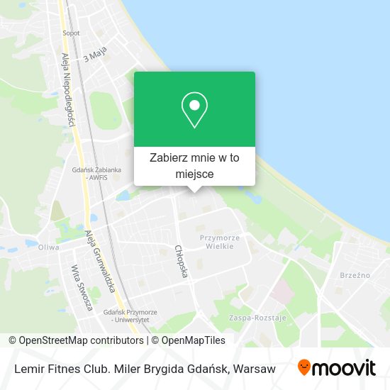 Mapa Lemir Fitnes Club. Miler Brygida Gdańsk