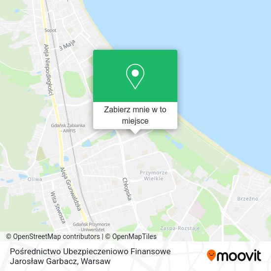 Mapa Pośrednictwo Ubezpieczeniowo Finansowe Jarosław Garbacz