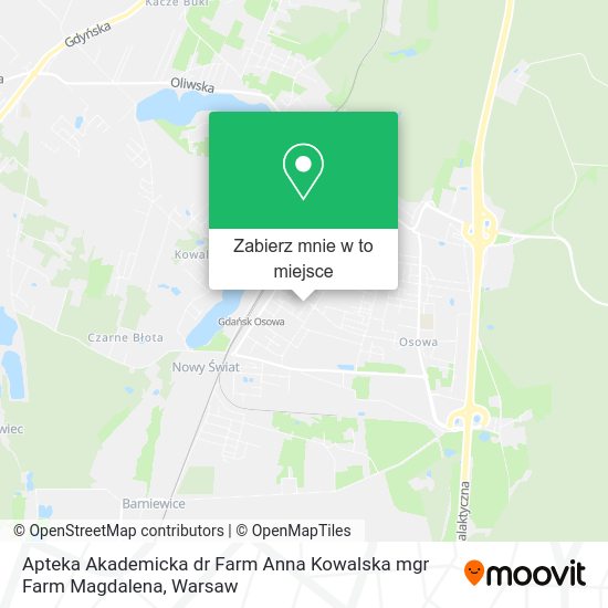 Mapa Apteka Akademicka dr Farm Anna Kowalska mgr Farm Magdalena