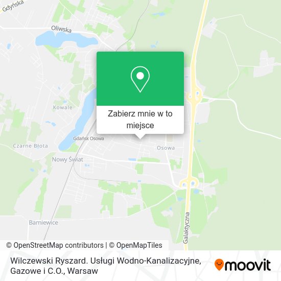 Mapa Wilczewski Ryszard. Usługi Wodno-Kanalizacyjne, Gazowe i C.O.