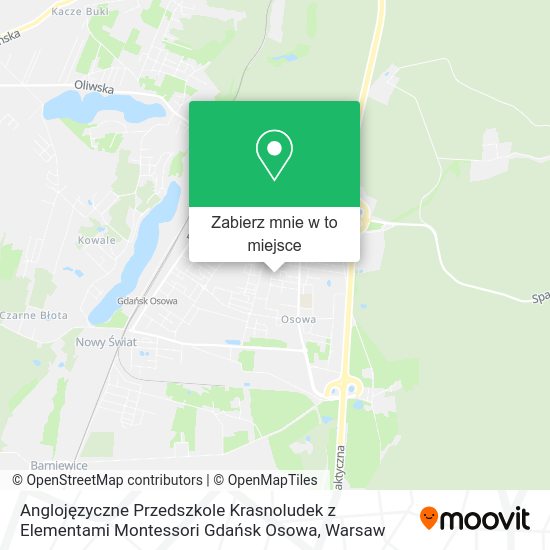 Mapa Anglojęzyczne Przedszkole Krasnoludek z Elementami Montessori Gdańsk Osowa