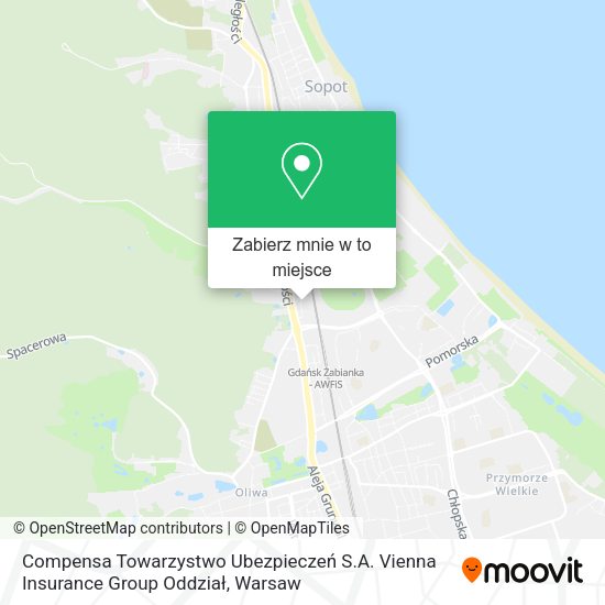 Mapa Compensa Towarzystwo Ubezpieczeń S.A. Vienna Insurance Group Oddział