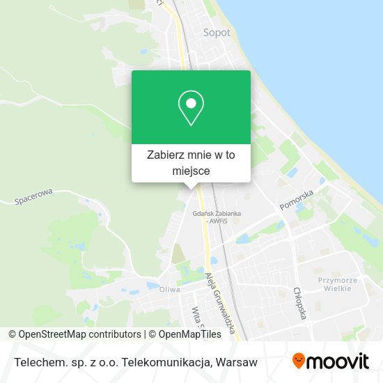 Mapa Telechem. sp. z o.o. Telekomunikacja