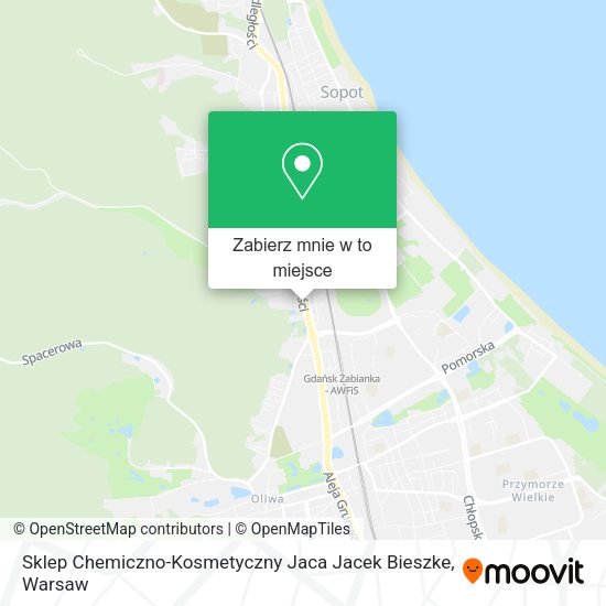 Mapa Sklep Chemiczno-Kosmetyczny Jaca Jacek Bieszke