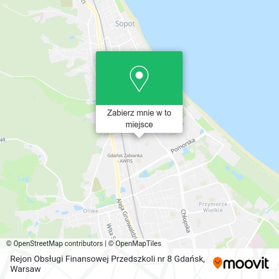 Mapa Rejon Obsługi Finansowej Przedszkoli nr 8 Gdańsk